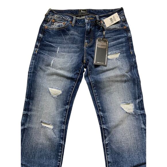 Remix By Rock Revival Jeans Women Size 28 Straight Leg Distressed Stretch Denim - Picture 6 of 15